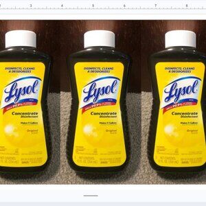 THREE Lysol Concentrate Disinfectant Original Scent 12oz - Makes 9 Gallons